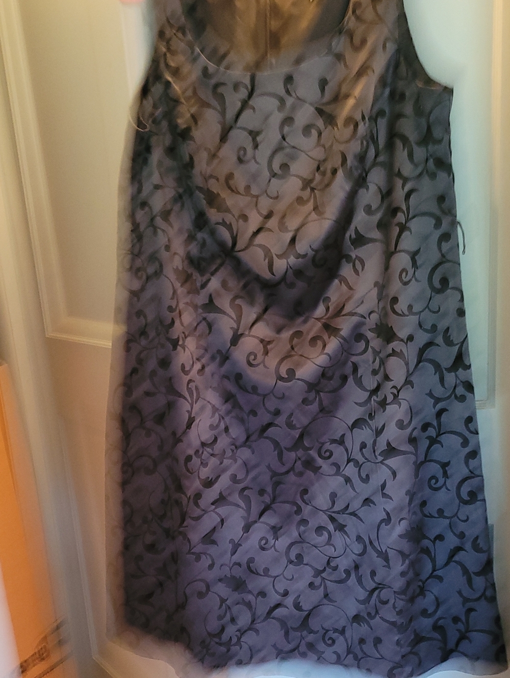 Annalee + Hope Dark Gray With Black Floral Design  Dress